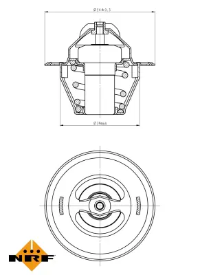 NRF 725212 Skoda Octavia 04-Thermostat 6B121113A MN980137