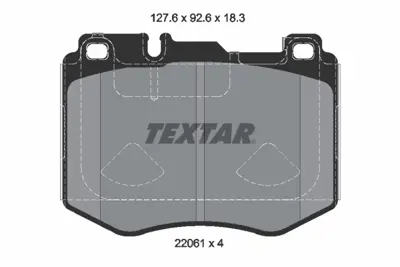 TEXTAR 2206103 Fren Balatası Ön 4208000 420800064 4208100 420810064 4208600 A0004208000 A000420800064 A0004208100 A000420810064 A0004208600