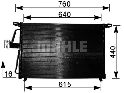 BEHR MAHLE AC 224 000S 8fc351037-611 Klima Kondenseri Omega B 665x450x16 52482789