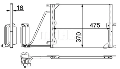 BEHR MAHLE AC 226 000P 8fc351037-631 Klima Kondenseri Kurutucu İle Vectra B 2.0dtı 16v-2.2dtı 16v 475x370x16 52484484