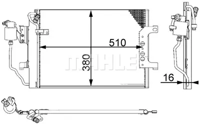 BEHR MAHLE AC 348 000P A/C Condensermb A-Cl. (W168) A1685000654