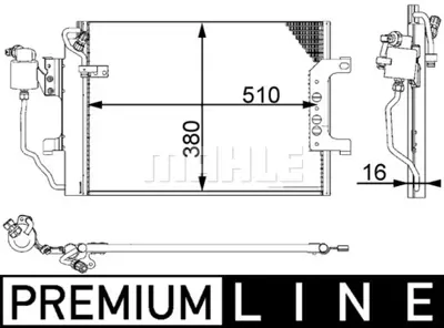 BEHR MAHLE AC 348 000P A/C Condensermb A-Cl. (W168) A1685000654