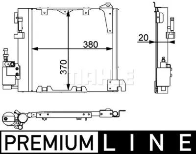 BEHR MAHLE AC 349 000P 8fc351301-371 Klima Kondenseri Astra G-Zafıra 98-02 1.7dtı-1.7cdtı-2.0dı-2.0dtı-2.2dtı 380x370x 20 95515192