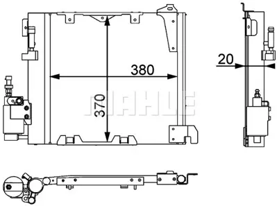 BEHR MAHLE AC 349 000P 8fc351301-371 Klima Kondenseri Astra G-Zafıra 98-02 1.7dtı-1.7cdtı-2.0dı-2.0dtı-2.2dtı 380x370x 20 95515192
