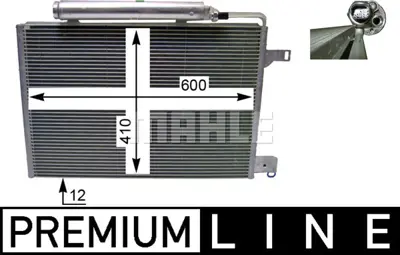 BEHR MAHLE AC 370 000P A/C Condensermb A-/B-Cl. (W169/W245) A1695001154