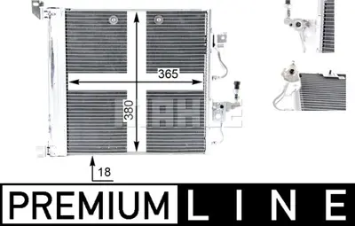 BEHR MAHLE AC 376 000P 8fc351301-751 Klima Kondenseri Kurutucu İle Astra H 1.3-1.7-1.9cdtı-Zafıra 1.9cdtı 368x381x16 93178961