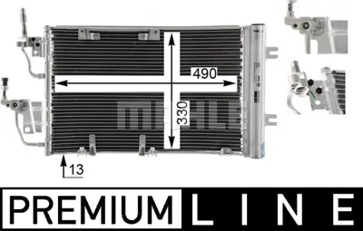 BEHR MAHLE AC 400 000P 8fc351302-371 Klima Kondenseri Astra H 1.3-1.7-1.9cdtı-Zafıra 1.7-1.9cdtı 488x331x16 93182213