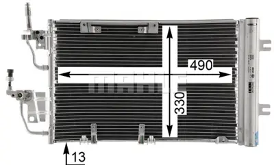 BEHR MAHLE AC 400 000P 8fc351302-371 Klima Kondenseri Astra H 1.3-1.7-1.9cdtı-Zafıra 1.7-1.9cdtı 488x331x16 93182213