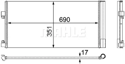BEHR MAHLE AC 486 000P 8fc351304-241 Klima Kondenseri Lgn Iıı 1.5 Dci-1.6i 16v-2.0 Dci 07 Latidude 1.5 Dci-2.0 Dci 11 Oto.- 921100002R