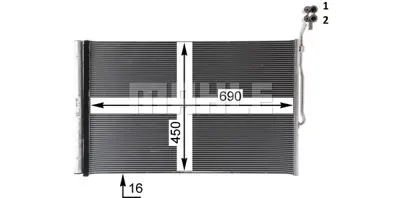 BEHR MAHLE AC 777 000P Klıma Radyatoru Touareg 3.0 V6 Tsı / Tdı 3.6 V6 Fsı 4.2 V8 Fsı / Tdı 10> 7P0820411B 95857311102