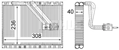 BEHR MAHLE AE 128 000P Evaporator V-Class W447 14> Vıto W447 14> A0008300802