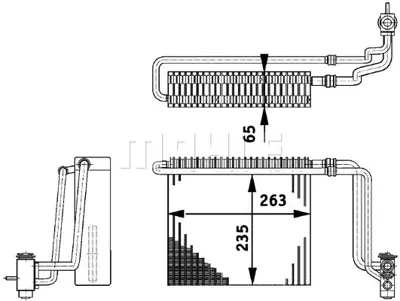 BEHR MAHLE AE 65 000P Evaporator Vıano W639 03> Vıto W639 03> A0018305758