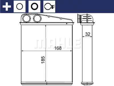 BEHR MAHLE AH 8 000S Kalorıfer Radyatoru A-Class W169 04>12 B-Class W245 05>11 Mını R56 06>13 R55 10>14 R60 10>16 64113422666 A1698300761