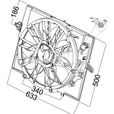 BEHR MAHLE CFF 215 000P Radiator/Condenser Fan Bmw E 60 7524881