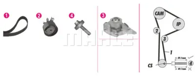 BEHR MAHLE CPK 119 000P Water Pump Kitdacıa,  Nıssan,  Renault 1741084A11 2101000Q0E 7701478031 8671019519