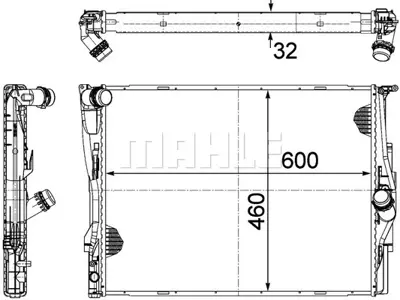 BEHR MAHLE CR 1087 000P 8mk376754-041 Radyatör Bmw E90 320d 05 325d 05 330 D 05 E93 325d 07 E92 330 D 325d 06 E91 05 7553111