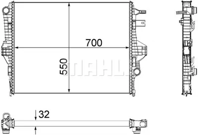 BEHR MAHLE CR 1183 000P Motor Su Radyatoru Touareg 3,0 V6 Tsı / Tdı 3,6 V6 Fsı 10> Cayenne 3,0 3,6 10> 7P0121253A 95810613210
