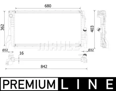 BEHR MAHLE CR 2315 000P Motor Su Radyatoru Mını F55 F56 14>17 Premıum Lıne 17117617594 7617594