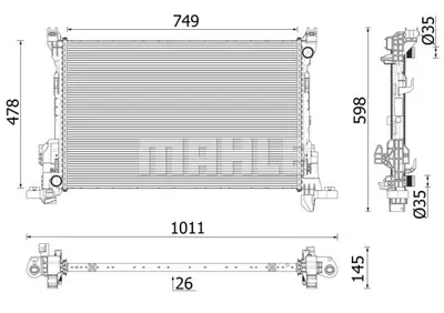 BEHR MAHLE CR 2637 000P Su Radyatörü 214106419R