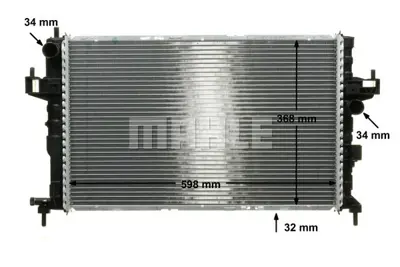 BEHR MAHLE CR 391 000P 8mk376714-381 Radyatör Corsa C-Combo 1.7dtı Ac Klimasız Mek 598x368x32 95513832