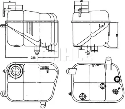 BEHR MAHLE CRT 120 000S Radyator Yedek Su Deposu S-Class W140 91>98 C140 92>99 A1405001749
