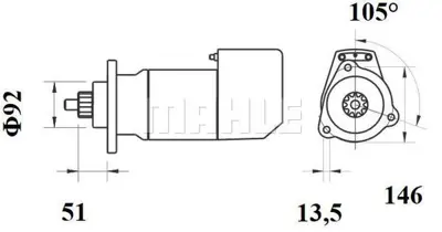 BEHR MAHLE MS 756 Is9455 M.Mot 24v 5,4kw 9 Diş Man Str 2380 
