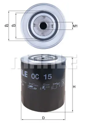 BEHR MAHLE OC 15 Yağ Filtresi Spin-On Oil Filter 1560187700 71961003 7956600 900002010 EFL93