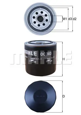 BEHR MAHLE OC 383 Yag Fıltresı 2101101200520 7300943 7701008698 8547327 EFL223