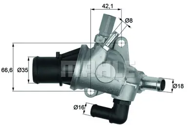 BEHR MAHLE TI 154 88 Termostat Thermostat. İntegral 