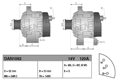 DENSO DAN1092 Alternatör Perkıns 