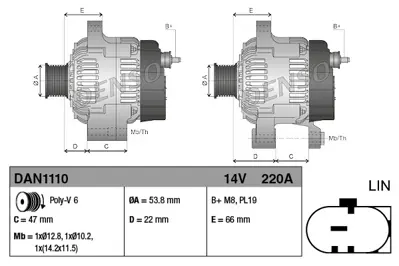 DENSO DAN1110 Alternatör LR072762