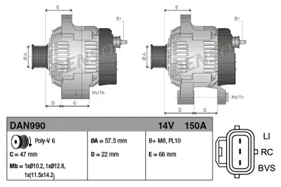 DENSO DAN990 Alternatör YLE500430