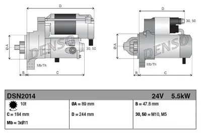 DENSO DSN2014 Mars Motoru 24v 5,5kw Is Makınası Case Cummıns 