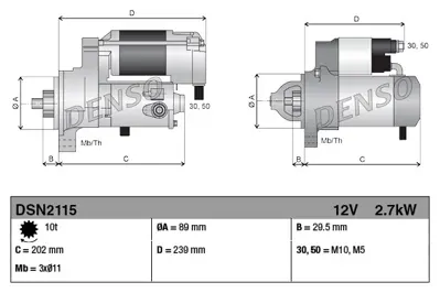 DENSO DSN2115 Dsn2115 Sta R 12v 2.7kw 32A6602100