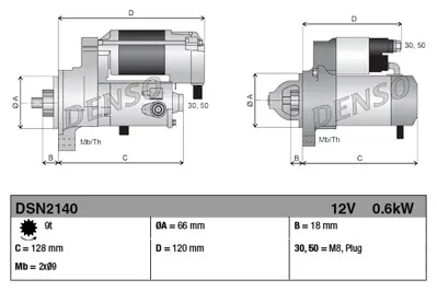 DENSO DSN2140 Dsn2140 Sta Ga 12v 0.6kw 