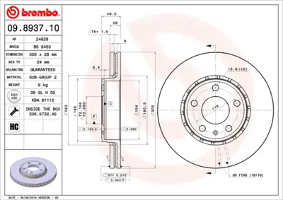 BREMBO 09.8937.10 On Fren Aynası Havalı Trafıc (Jl) 2.0 (Jloa) / (03 / 01 ) Vıvaro 1.9dı.1.9dtı.2.0 16v.2.5dtı 08 / 01 4020600QAH 4414632 8671017102