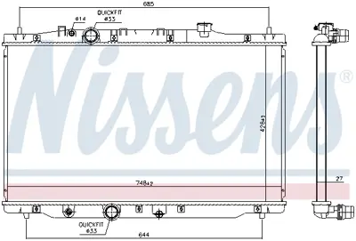 NISSENS 606522 Motor Radyatoru 19010R7CG01