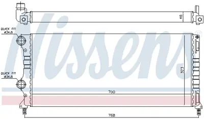 NISSENS 61765 Motor Su Radyatoru Doblo 1,3 / 1,9 Jtd Ym Mekanık (Klımalı Klımasız) / (1 Sıra Alb Sıstem) (700×312× K51861635