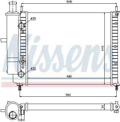 NISSENS 61808 Motor Radyatoru K46736955