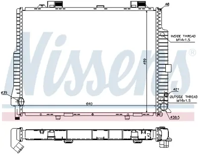 NISSENS 62615 Motor Su Radyatoru E-Class W210 E 55 Amg 97>02 S210 E 55 T Amg 97>03 A2105004703