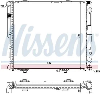 NISSENS 62693A Motor Su Radyatoru (Om601, Om602, Klımalı) W124 85>93 S124 89>93 A1245009203