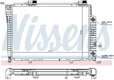 NISSENS 62756A Motor Su Radyatoru W202 93>00 S202 96>01 C208 97>02 R170 96>00 A2025006703