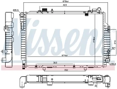 NISSENS 62765 Motor Su Radyatoru (Om605.960) C-Class W202 Turbo-D 95>00 A2025005603