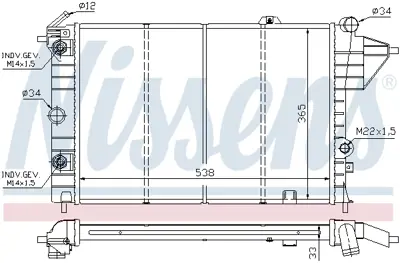 NISSENS 630551 Motor Radyatoru 90442622