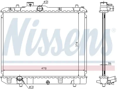 NISSENS 630707 Motor Su Radyatoru Splash 1,0-1,2 2008-> 93196874