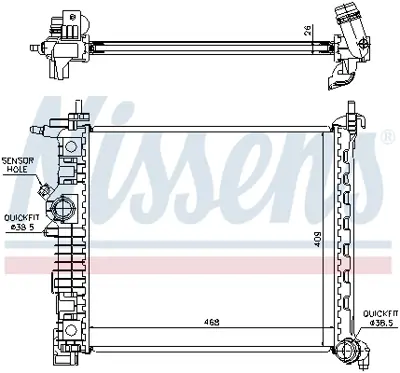 NISSENS 630736 Motor Su Radyatoru Merıva B A13dtc A13dte A17dtc 13283249