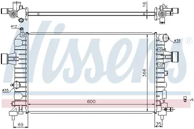 NISSENS 630744 Motor Su Radyator Astra H Z12xep Z14xep (Brazıng) 13145210