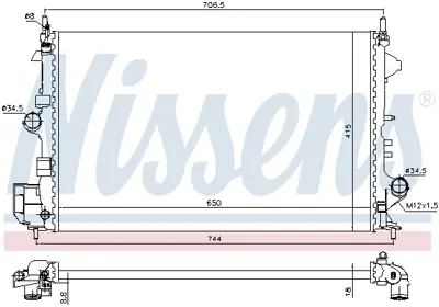 NISSENS 630789 Motor Su Radyatoru Vectra C 02>08 Z16xep 95524870