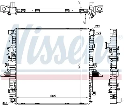 NISSENS 64320A Motor Su Radyator 4.0cc 4.2cc 4.4cc Dıscovery 3 04>09 Range Rover Sport 1 05>13 PCC500680
