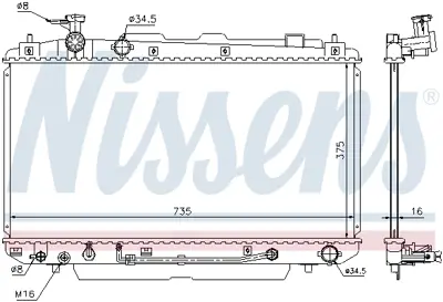 NISSENS 646852 Motor Radyatoru 1640022220
